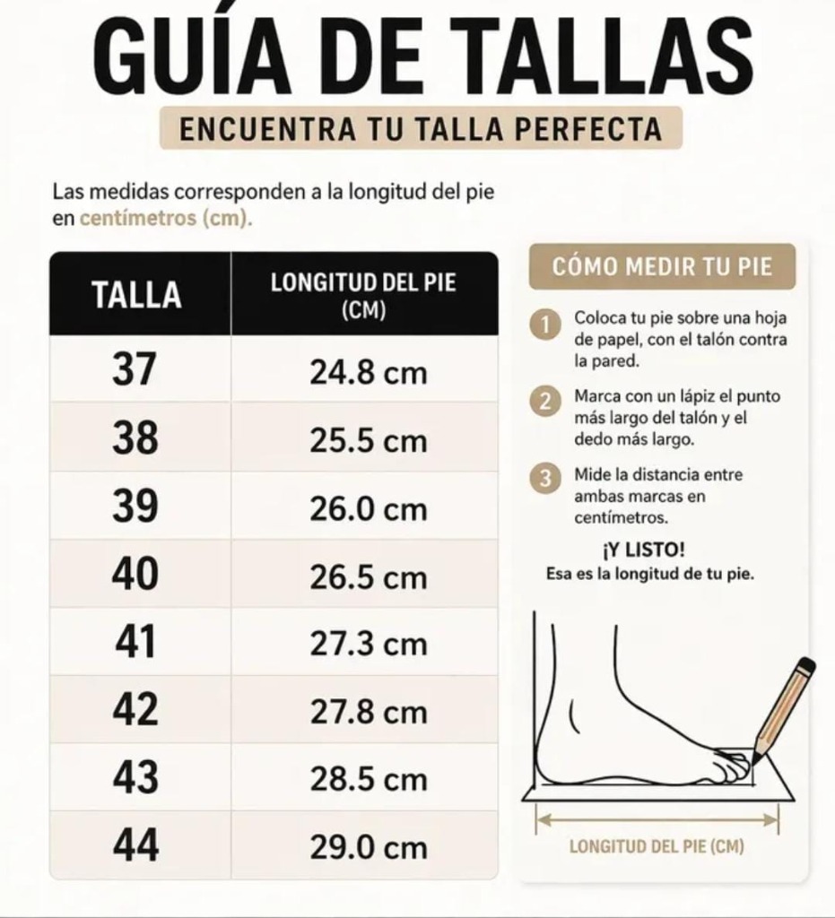 Guía de Tallas SPEEDY WAY